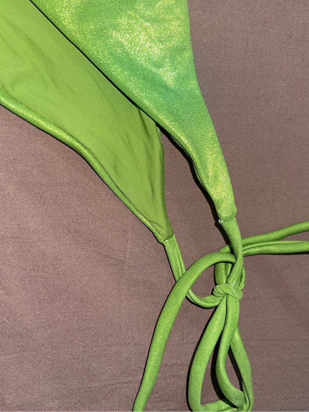 Urban Outfitters Lime Green Shimmery Triangle Swim Top - Picture 8 of 11